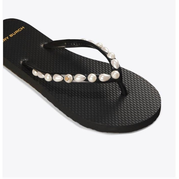 Tory Burch Pearl Thin Flip Flops Size 8. Worn maybe once or twice. - Picture 2 of 8